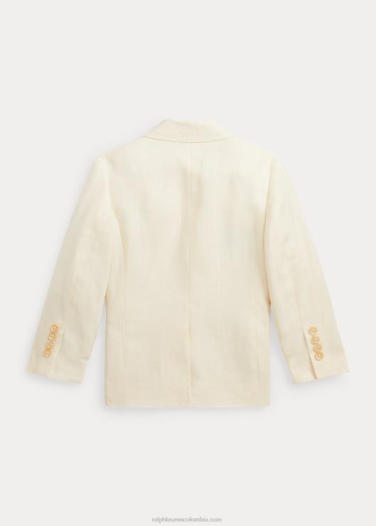 chaqueta de traje de polo de lino niños crema ligera Ralph Lauren 2XR2V5811