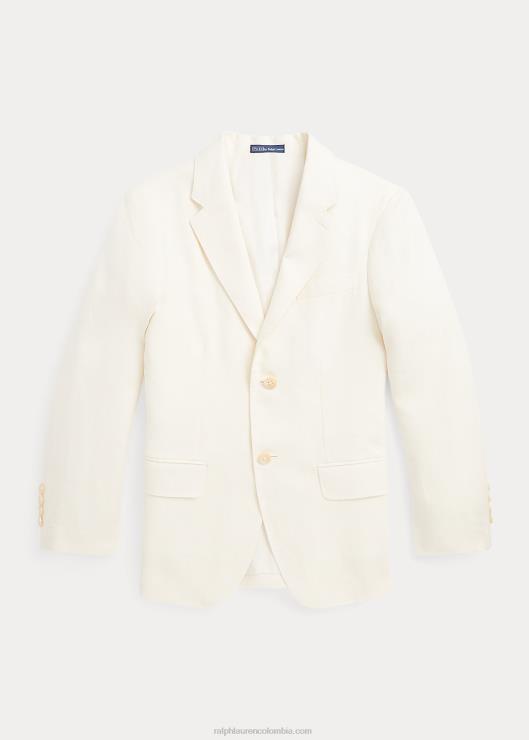 chaqueta de traje de polo de lino niños crema ligera Ralph Lauren 2XR2V9844