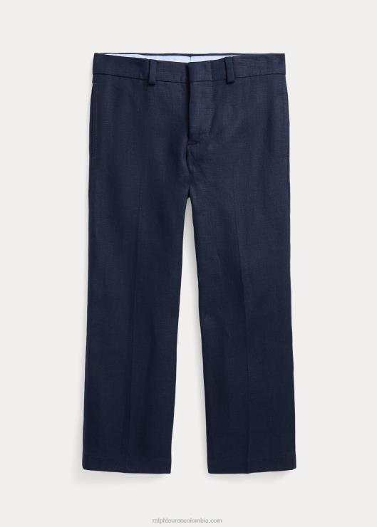 pantalón de traje de lino niños azul marino oscuro Ralph Lauren 2XR2V5814