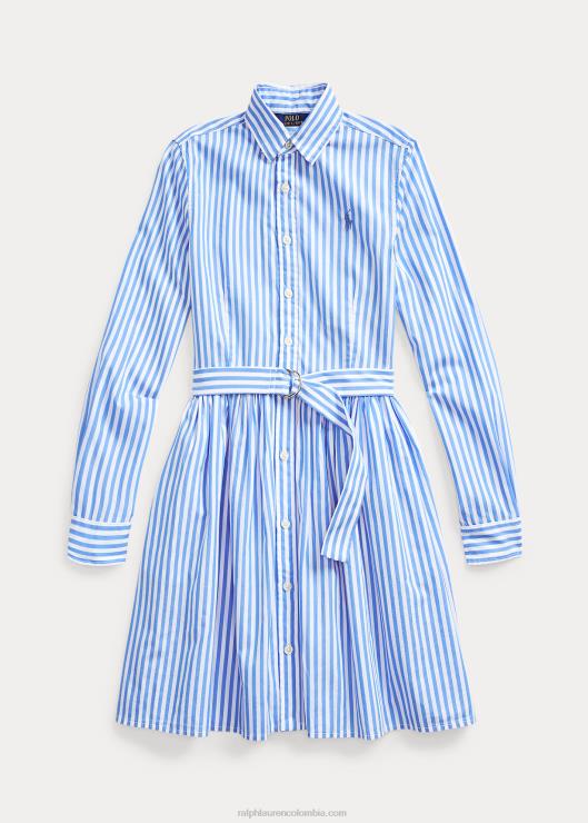 vestido camisero de algodón a rayas niños multi azul Ralph Lauren 2XR2V10006