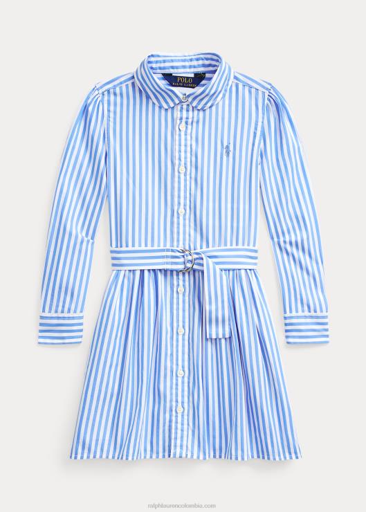 vestido camisero de algodón a rayas niños multi azul Ralph Lauren 2XR2V7480