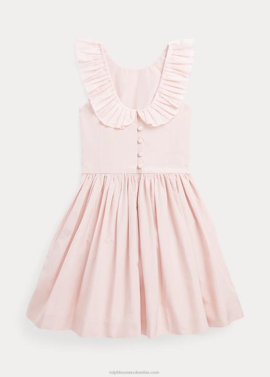 vestido con volantes en mezcla de seda morera niños rosa Ralph Lauren 2XR2V7369