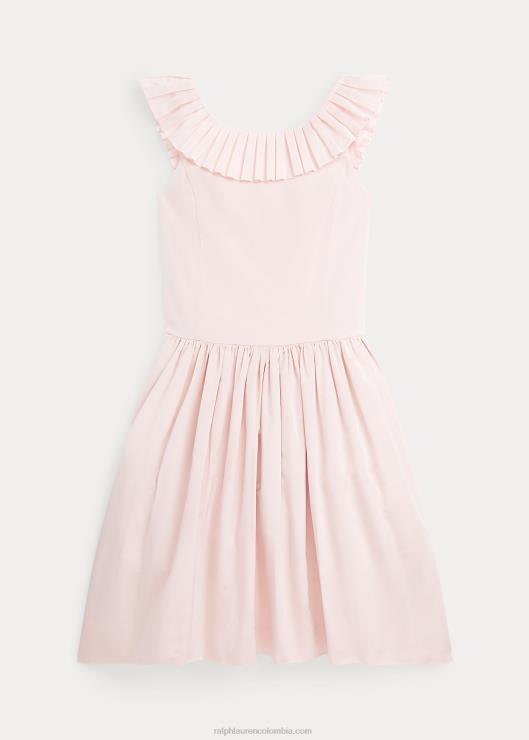 vestido con volantes en mezcla de seda morera niños rosa Ralph Lauren 2XR2V7521