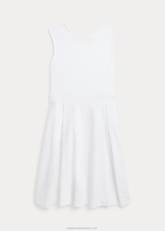vestido de malla de algodón plisado niños blanco Ralph Lauren 2XR2V7124