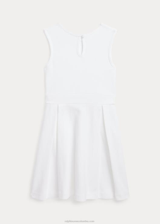 vestido de malla de algodón plisado niños blanco Ralph Lauren 2XR2V9942
