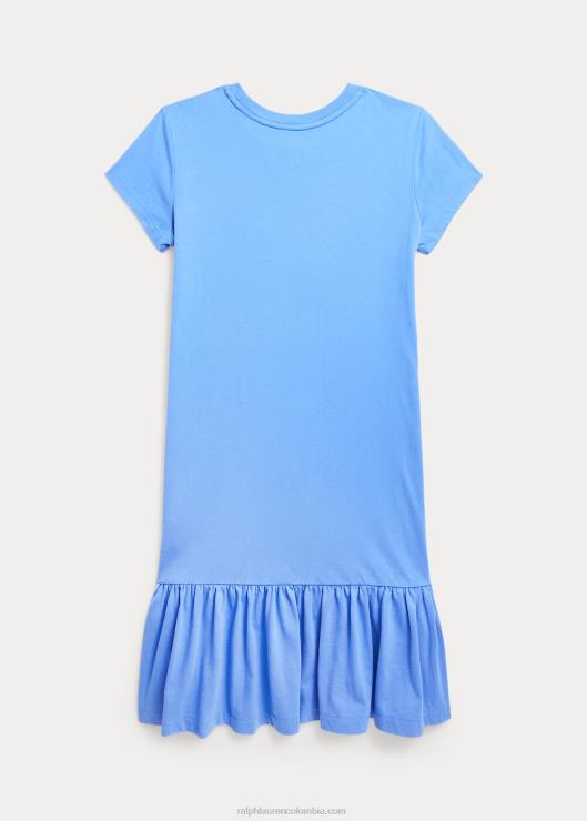 vestido de punto de algodón con osito de polo niños puerto isla azul Ralph Lauren 2XR2V7137