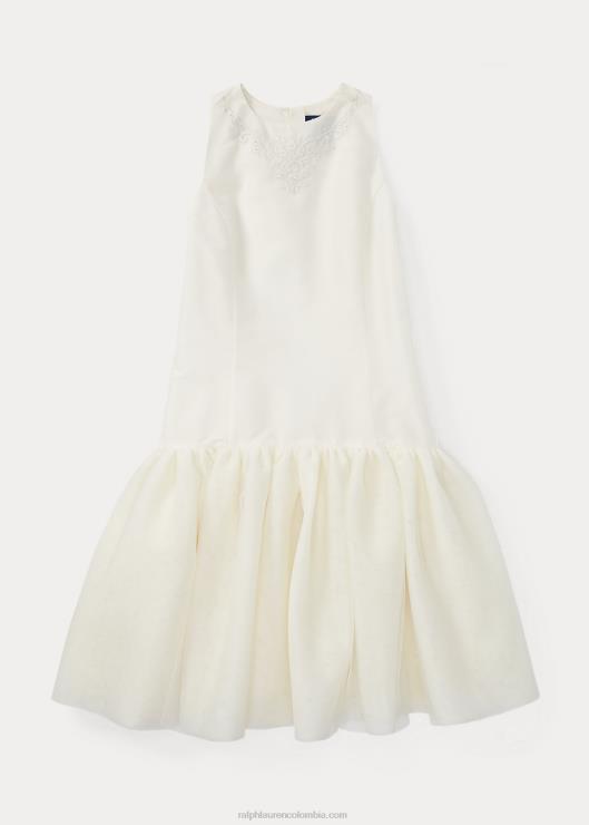 vestido de tul de seda bordado niñosRalph Lauren 2XR2V7513