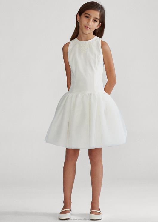vestido de tul de seda bordado niñosRalph Lauren 2XR2V7513