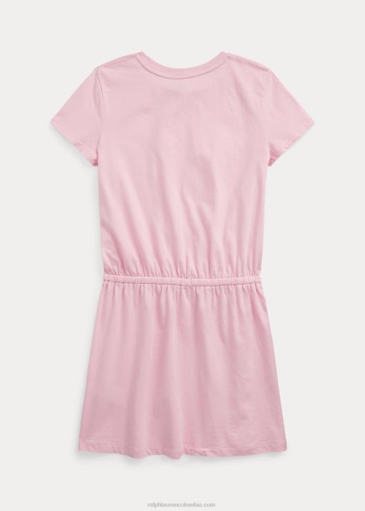 vestido estilo camiseta de punto de algodón niños rosa carmelo Ralph Lauren 2XR2V7554