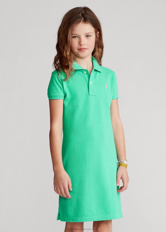 vestido polo de malla de algodón niños atardecer verde Ralph Lauren 2XR2V7010