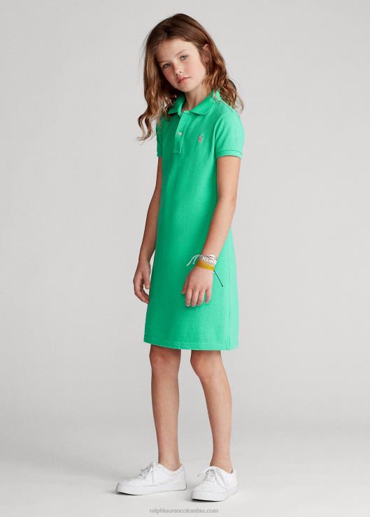vestido polo de malla de algodón niños atardecer verde Ralph Lauren 2XR2V7010