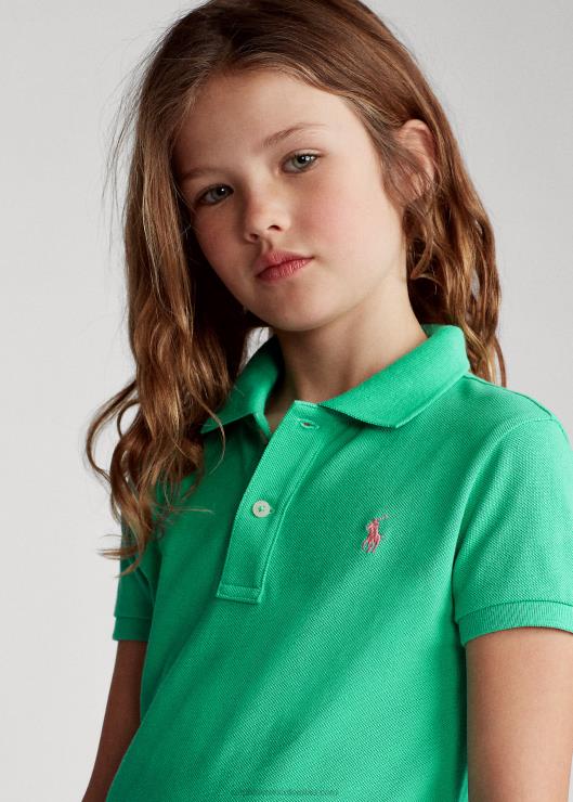 vestido polo de malla de algodón niños atardecer verde Ralph Lauren 2XR2V7010