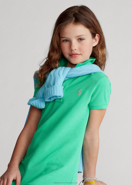 vestido polo de malla de algodón niños atardecer verde Ralph Lauren 2XR2V7010
