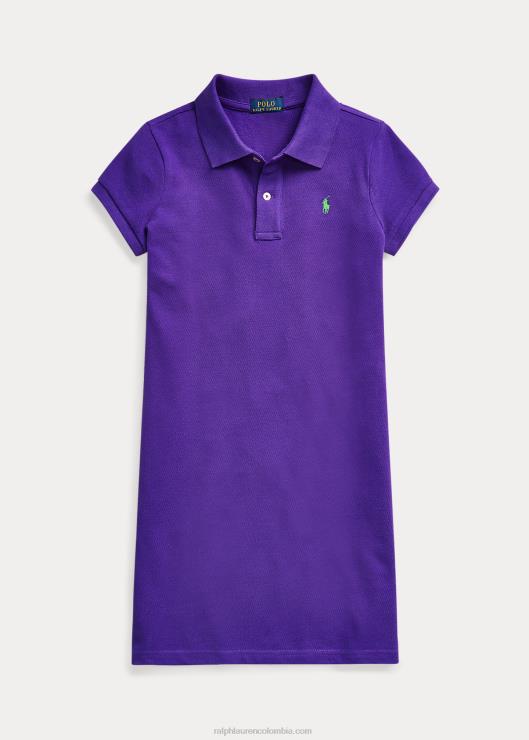 vestido polo de malla de algodón niños chalé morado Ralph Lauren 2XR2V7018
