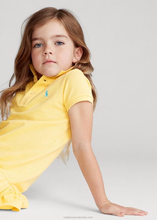 vestido polo de malla de algodón niños maíz amarillo Ralph Lauren 2XR2V6777
