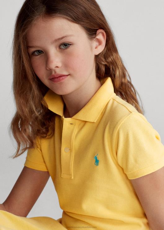 vestido polo de malla de algodón niños maíz amarillo Ralph Lauren 2XR2V7012