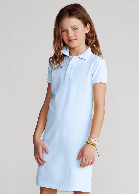 vestido polo de malla de algodón niños oficina azul Ralph Lauren 2XR2V7009
