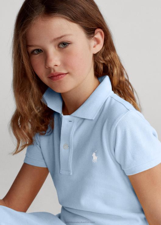 vestido polo de malla de algodón niños oficina azul Ralph Lauren 2XR2V7009