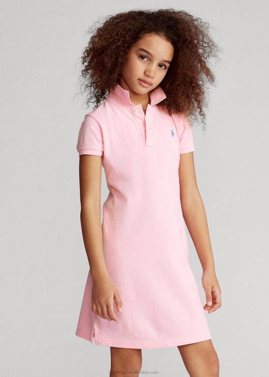 vestido polo de malla de algodón niños rosa carmelo Ralph Lauren 2XR2V7015