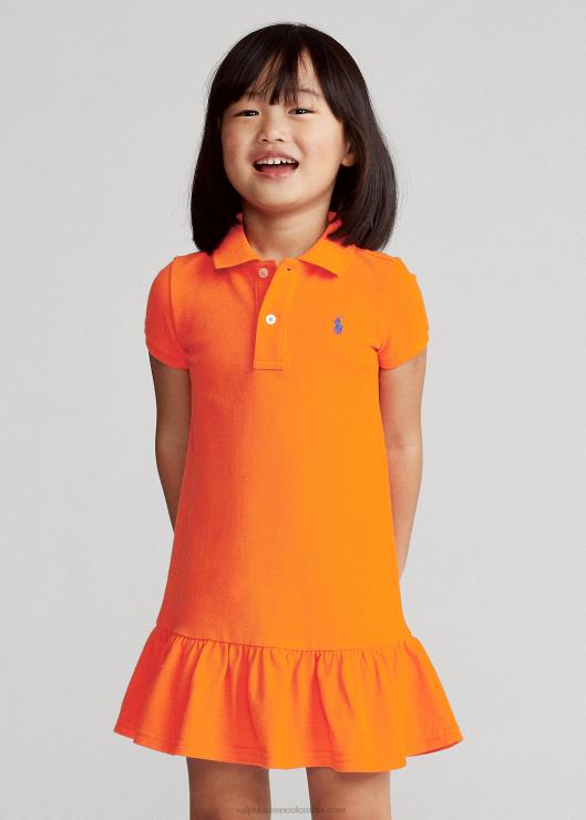 vestido polo de malla de algodón niños vela naranja Ralph Lauren 2XR2V6772