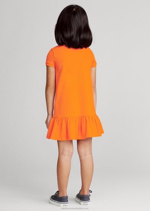 vestido polo de malla de algodón niños vela naranja Ralph Lauren 2XR2V6772