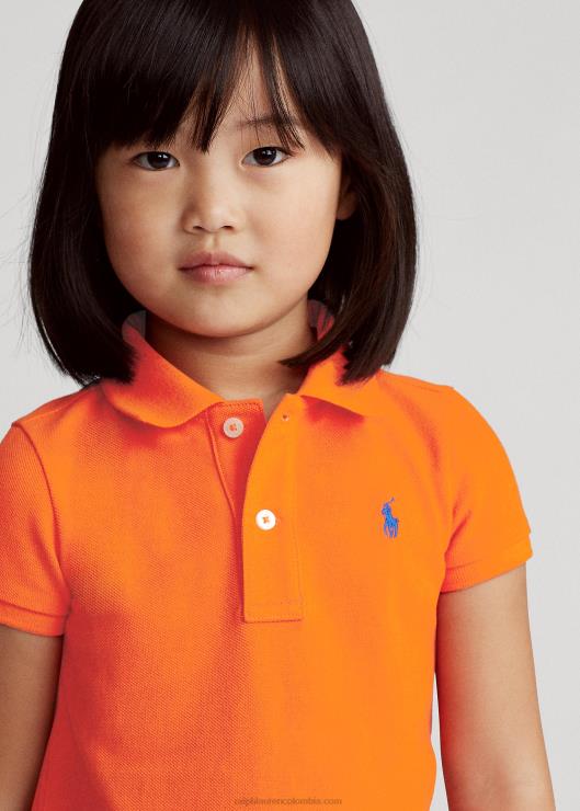 vestido polo de malla de algodón niños vela naranja Ralph Lauren 2XR2V6772