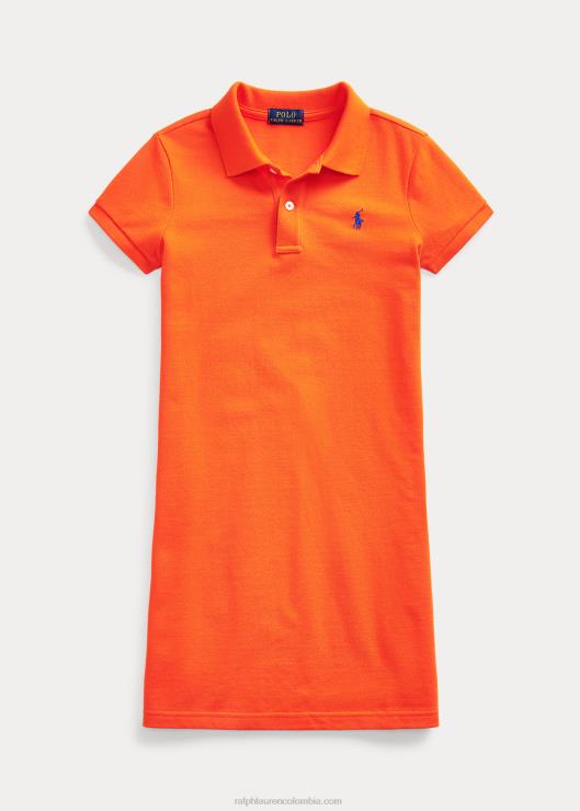 vestido polo de malla de algodón niños vela naranja Ralph Lauren 2XR2V7014