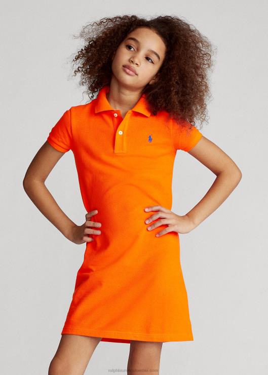 vestido polo de malla de algodón niños vela naranja Ralph Lauren 2XR2V7014