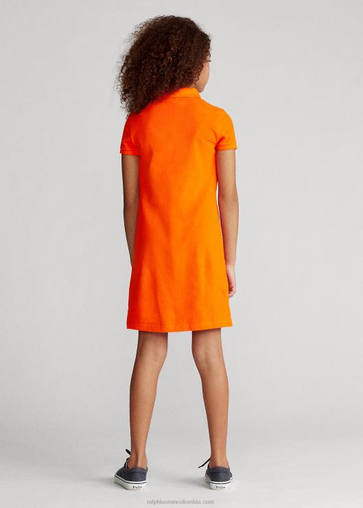 vestido polo de malla de algodón niños vela naranja Ralph Lauren 2XR2V7014