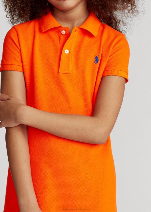 vestido polo de malla de algodón niños vela naranja Ralph Lauren 2XR2V7014