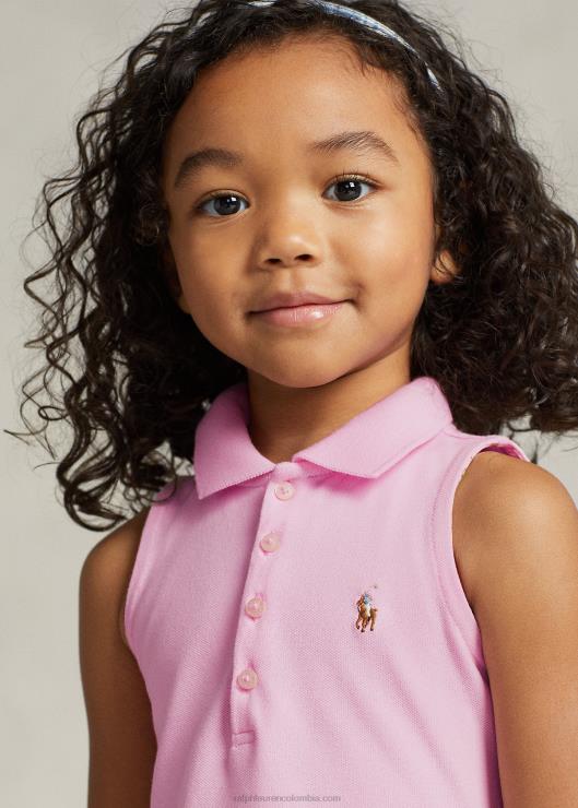 vestido polo de malla elástica niños rosa carmelo Ralph Lauren 2XR2V6716