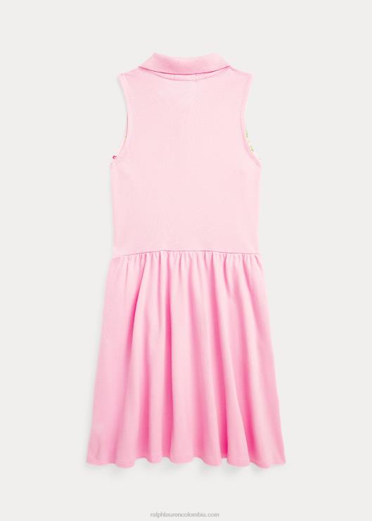vestido polo de malla elástica niños rosa carmelo Ralph Lauren 2XR2V7109