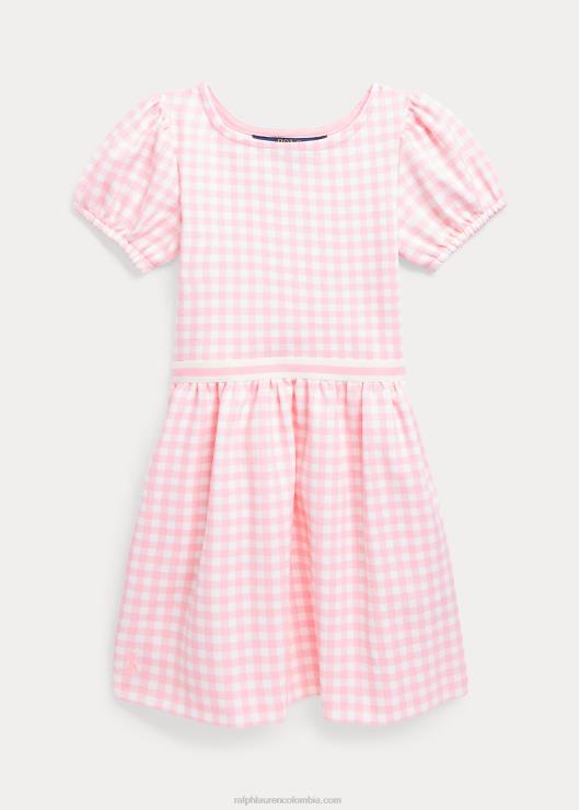 vestido ponte de cuadros vichy niños guinga rosa Ralph Lauren 2XR2V7347