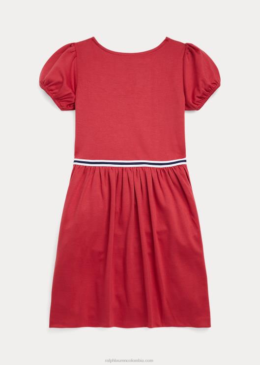 vestido ponte elástico entallado y acampanado niños Ají picante Ralph Lauren 2XR2V7608