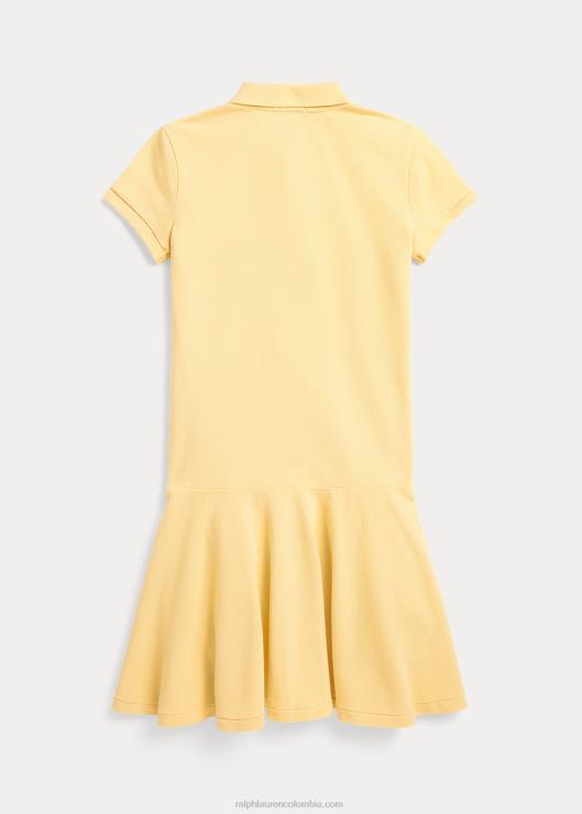 vestido tipo polo de malla de algodón elástico niños maíz amarillo Ralph Lauren 2XR2V7034