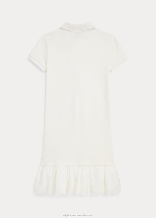vestido tipo polo de malla elástica con ojales niños lavaplatos blanco Ralph Lauren 2XR2V7558