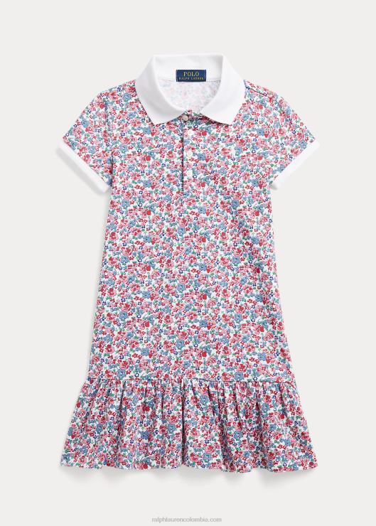vestido tipo polo de malla elástica floral niños flores Ralph Lauren 2XR2V7354