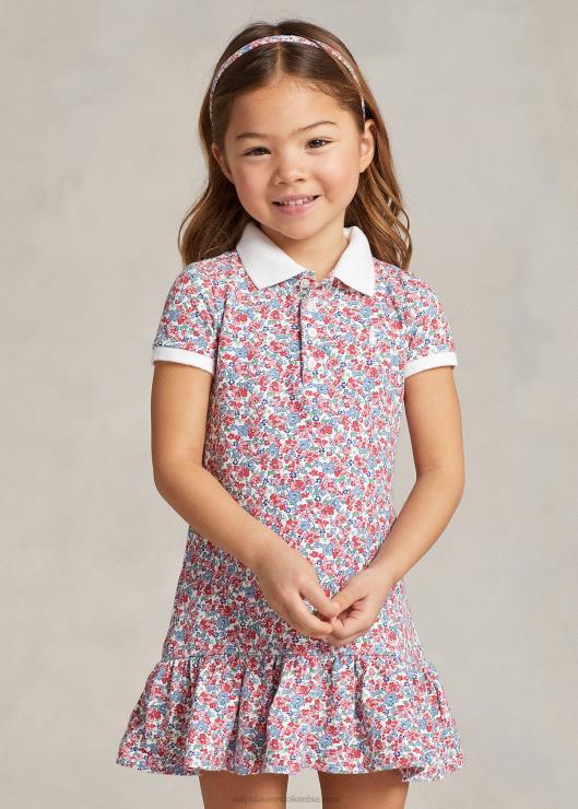 vestido tipo polo de malla elástica floral niños flores Ralph Lauren 2XR2V7354