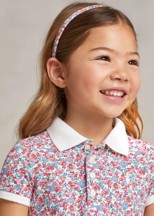vestido tipo polo de malla elástica floral niños flores Ralph Lauren 2XR2V7354