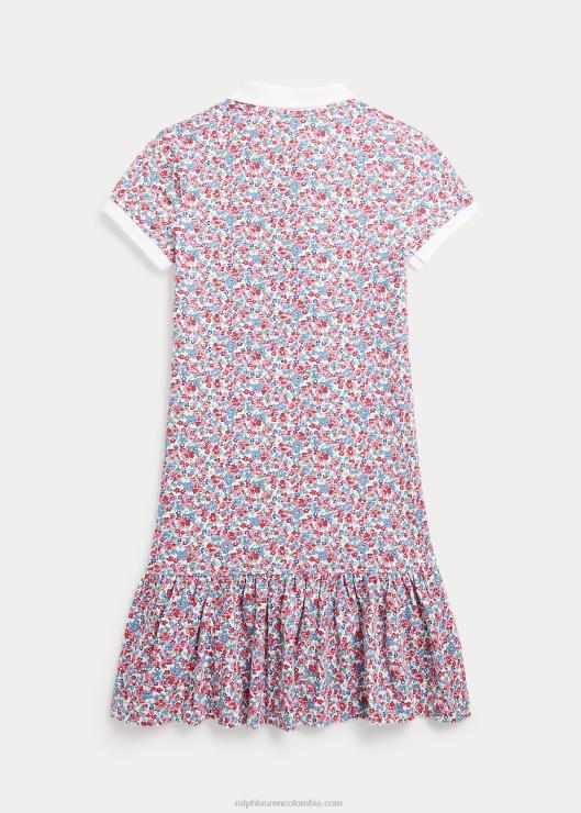 vestido tipo polo de malla elástica floral niños flores Ralph Lauren 2XR2V7562