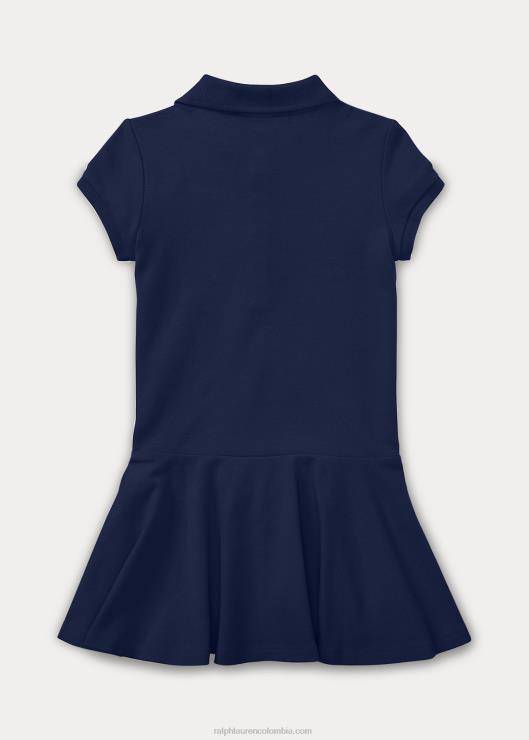 vestido tipo polo de manga corta niños azul marino refinado Ralph Lauren 2XR2V6943