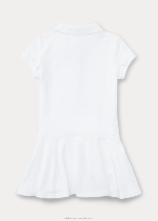 vestido tipo polo de manga corta niños blanco Ralph Lauren 2XR2V6942