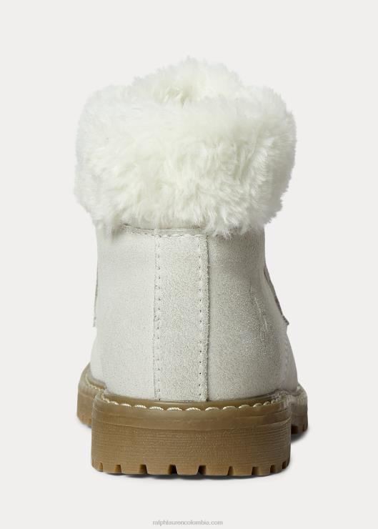 bota burnley de gamuza sintética niños gamuza crema Ralph Lauren 2XR2V7654