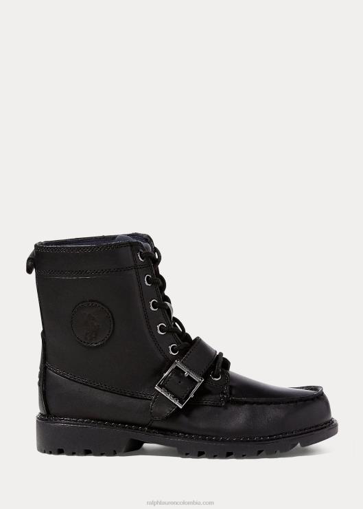 bota de cuero ranger hola ii niños cuero negro Ralph Lauren 2XR2V6382