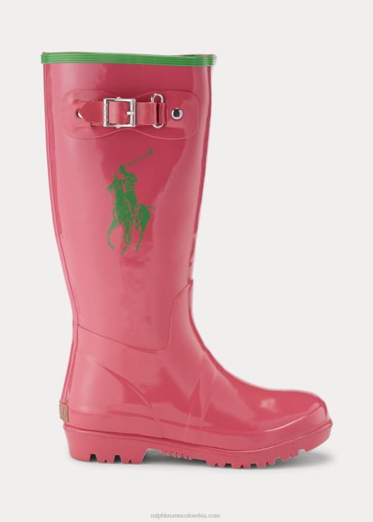 bota de lluvia de goma ralph niños rosa/verde Ralph Lauren 2XR2V7305
