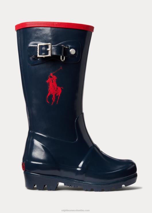 bota de lluvia ralph niños azul marino/rojo Ralph Lauren 2XR2V7274