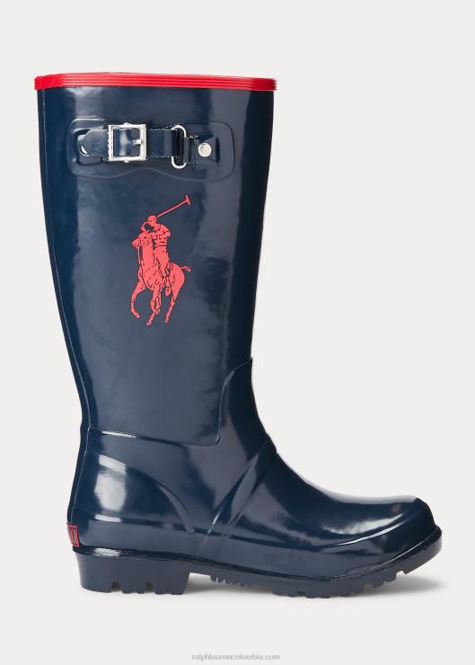 bota de lluvia ralph niños azul marino/rojo Ralph Lauren 2XR2V7292