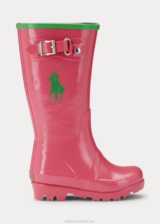 bota de lluvia ralph niños rosa/verde Ralph Lauren 2XR2V7273