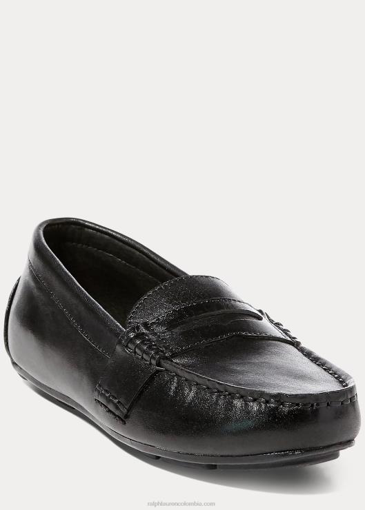 mocasines de cuero niños negro Ralph Lauren 2XR2V6364
