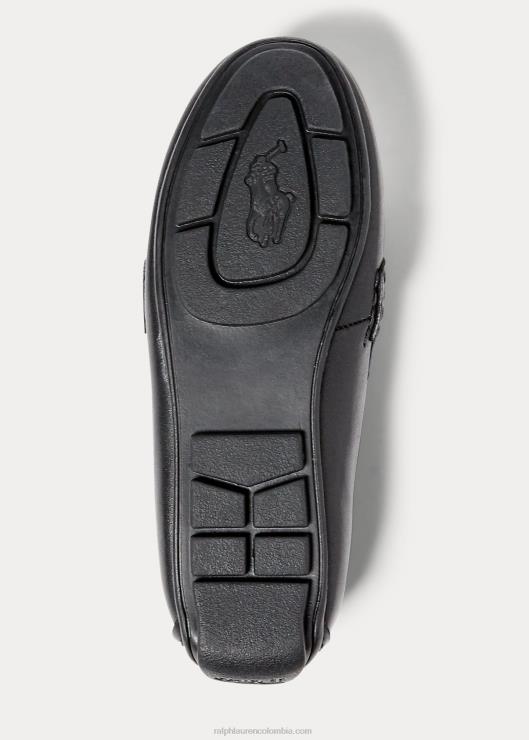 mocasines de cuero niños negro Ralph Lauren 2XR2V6364